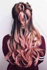 Try 38 Half Up Half Down Prom Hairstyles Lovehairstyles Com Rose Gold Hair Gold Hair Colors Hair Color Rose Gold