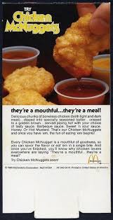 Vintage Mcdonalds Ad Chicken Mcnuggets Food 80s Food