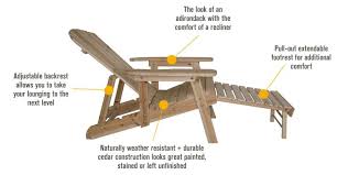 Mostly, deck chairs have canvas fabric that is durable and ensures maximum comfort. Features For Adjustable Cedar Fir Adirondack Chair Model Kmgy1101 Chair Design Wooden Wooden Adirondack Chairs White Wooden Rocking Chair
