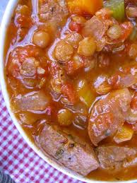 slow cooker lentil stew with sausage