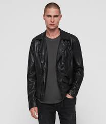 Allsaints Us Mens Holt Leather Biker Jacket Jet Black Suede Bomber Jacket Biker Bomber Jacket Leather Bomber Jacket