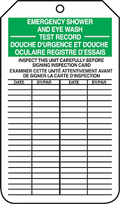 Eyewash station weekly inspection form | universal network / a spreadsheet with both names and images of every collectible item that isn't food or a material. Bilingual Inspection Status Record Tag Emergency Shower And Eye Wash Verona Safety Supply