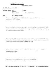 What is the change in internal energy of. Ideal Gas Law Ideal Gas Law Name Chem Worksheet 14 4 The Ideal Gas Law Is An Equation That Relates The Volume Temperature Pressure And Amount Of Gas Course Hero