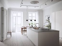 Bright Scandinavian Kitchen With Large Island Scandinavian Kitchen Interior Design Kitchen Quality Living Room Furniture