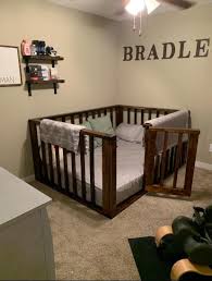 Full Size Floor Bed In 2020 Toddler Floor Bed Diy Toddler Bed Floor Bed Frame