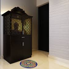 Small On Space Go For This Beautiful Pooja Cabinet Pooja Rooms Room Door Design Pooja Room Door Design