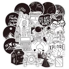 Dibujos en blanco y negro de chicas de espalda. 50 Uds Blanco Y Negro Vsco Chica De Dibujos Animados Etiqueta Para Skateboard Maleta Para Portatil Del Coche De La Motocicleta Calcomanias De Juguetes Pegatinas Para Ninos F5 Pegatinas Aliexpress