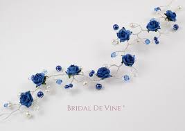 Navy Blue Light Blue Royal Blue Blue Shades Mulberry Etsy Bridesmaid Hair Accessories Hair Vine Vintage Hair Accessories