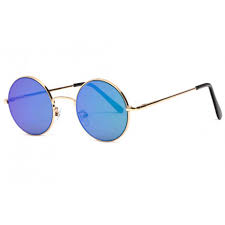 Les lunettes de soleil font partie prenante du look de chaque femme. Lunette De Soleil Ronde Bleu Petites Lunettes Soleil Miroir Livre 48h