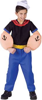 Amazon Com Popeye The Sailor Man Child Costume Medium 8 10 Clothing Shoes Jewelry