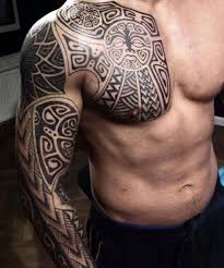 There is no part of the body more visible than the arm but just as easy to cover up. Best Tribal Chest Shoulder And Arm Tattoos Best Tribal Tattoos For Men Cool Tribal Tatt Aztec Tribal Tattoos Tribal Tattoos For Men African Tribal Tattoos