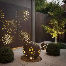 Jenny Smith Gardens Corten Steel Solar Lights Garden Backyard Lighting Corten Steel