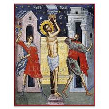 Orthodox Icon of The Whipping of Jesus (Athos)