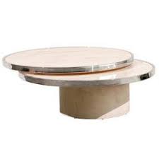 The material of coffee table is thick tempered glass. Rotating Coffee Tables 9 For Sale On 1stdibs