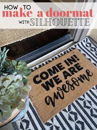 Set unpainted doormat on a flat surface protected with a drop cloth. How To Make A Doormat With Silhouette Beginner Tutorial Silhouette School