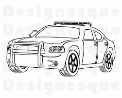 Black And White Police Car Outline Pinterest