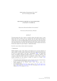 Romnc nscut n stnga prutului i student n dreapta rului. Pdf Measures In Medieval English Recipes Culinary Vs Medical
