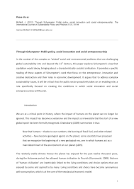 Pdf Through Schumpeter Public Policy Social Innovation Social Entrepreneurship