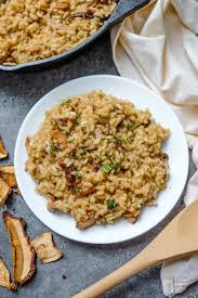 Creamy Vegan Mushroom Risotto With Arborio Rice Vegetable Stock Dry White Wine Fresh Mu Vegan Mushroom Risotto Mushroom Risotto Recipes Dry Mushroom Recipes