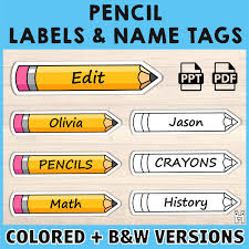 Pencil labels and name tags - Happy Paper Time