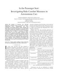 Make sure you're comfortable, and in top shape. Pdf In The Passenger Seat Investigating Ride Comfort Measures In Autonomous Cars