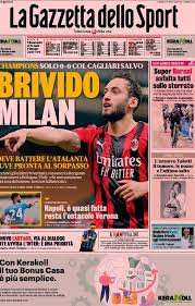 Gazzetta dello sport rassegna stampa / nazionale come titolo di apertura sull'edizione di oggi, sabato 8 settembre, della gazzetta dello sport. Prima Pagina La Gazzetta Dello Sport Brivido Milan Deve Battere L Atalanta Juve Pronta Al Sorpasso Mediagol