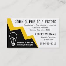 Light Bulb Lightning Bolt Electrician Electrical Business Card Zazzle Com Lightning Bolt Electricity Electrician