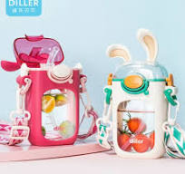 Wholesale Rabbit Kids Tritan BPA Free Plastic Water Bottles with Strap
