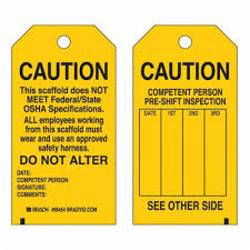 Multilingual and ansi/osha compliant signs are also available. Brady Scaffold Safety Tags Paper 3 W X 5 3 4 H English Sx368 86684 Shop Inspection Tag Tenaquip