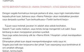 Contoh surat berhenti kerja dan surat perletakan jawatan yang lengkap oleh digital mukmin. Contoh Surat Bahasa Melayu Contoh Surat Berhenti Kerja Cute766