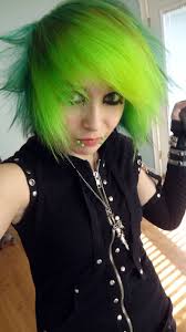 Black And Neon Green Hair Guy Kyronin Velkysen Emo Scene Hair Short Scene Hair Neon Green Hair