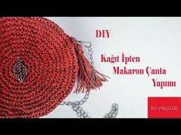 Yeni Trend Kagit Iple Makaron Canta Yapimi Youtube Canta Orme Cantalar Tig Isleri