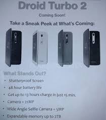 Browse our devices to find a better or comparable device. Motorola Droid Turbo 2 Specs Sheet Show One Huge Difference Between Its Predecessor