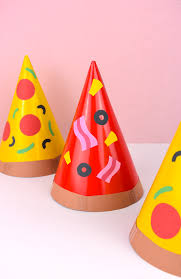 Homemade Birthday Hats For Adults Diy Pizza Slice Party Hat Make Over Pizza Party Decorations Party Hats Diy Pizza