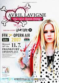 Avril lavigne's official music video for 'complicated'. Avril Lavigne Best Damn Thing Frankfurt 2007 Konzertplakat 22 90