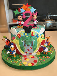 1 Layer Mickey Mouse Birthday Cake For 1 Year Old Boy Mickey Mouse Clubhouse Single Layer Cake Cakerycreations Torte A Tema Topolino Torte