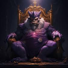 Purple Monster King Sitting on His Throne | Photos