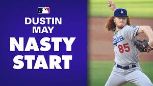 May allowed one earned run on two hits and one walk while striking out 10 across six innings in. Dodgers Dustin May Showing Off Nasty Stuff Against Padres For 8 Ks Youtube