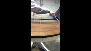 As a beginner pour artist, at some point you will fall in love with a pour and you will want to apply a glossy finish to your acrylic pour. How To Apply A Polyacrylic Top Coat On A Table Top Youtube