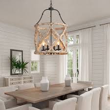 Rated 5 out of 5 stars. Vintage Distressed White Carved Wood 4 Light Lantern Farmhouse Chandelier In Rust Farmhouse Dining Room Lighting Dining Room Chandelier Dinning Room Lighting