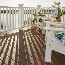 Glass deck railing systems home depot kitchen sink plumbing ing. Fiberon Armorguard Regency 70 In White Composite Rail Kit Sec19 Rw 6kd The Home Depot