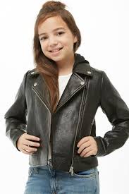 Girls Faux Leather Combo Bomber Jacket Kids Kids Bomber Jacket Puffer Jacket Women Girl Outfits
