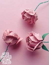 Pin By Tt Islam On Origami Around Origami Lily Origami Rose Origami Flowers