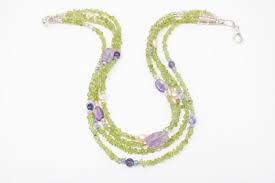 Now Selling Peridot And Amethyst Necklace Gemstone Necklace With Pearls Multi Strand Necklace Merma Peridot And Amethyst Aqua Blue Earrings Purple Gemstone