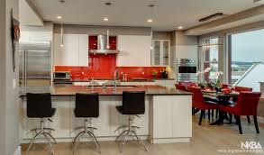 Red is a natural backsplash choice in most contemporary kitchens that use white cabinets. Red Glass Backsplash Nkba