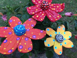 Ceramic Fairy Garden Art Flowersset Of Three Garden Etsy Fairy Garden Art Garden Art Flower Art