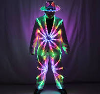 Full Color LED Suit Costumes Clothes Lights Luminous Stage Dance  Performance Show Dress Growing Light Up Armor for Night Club - AliExpress 15