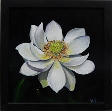 Here i show you the process of painting a white magnolia flower so you get a realistic result Magnolia Flower 2 Framed Painting Painting By Vita Schagen Saatchi Art