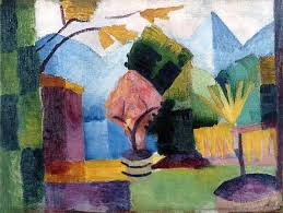 Garden On Lake Of Thun By August Macke 1913 1 Ft 7 In X 2 Ft 2 In Oil On Canvas Fergie Tapia