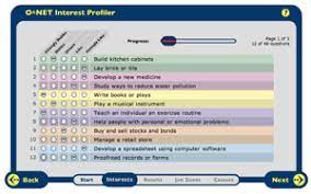 We collect occupation data and provide free applications for career exploration. O Net Interest Profiler Services